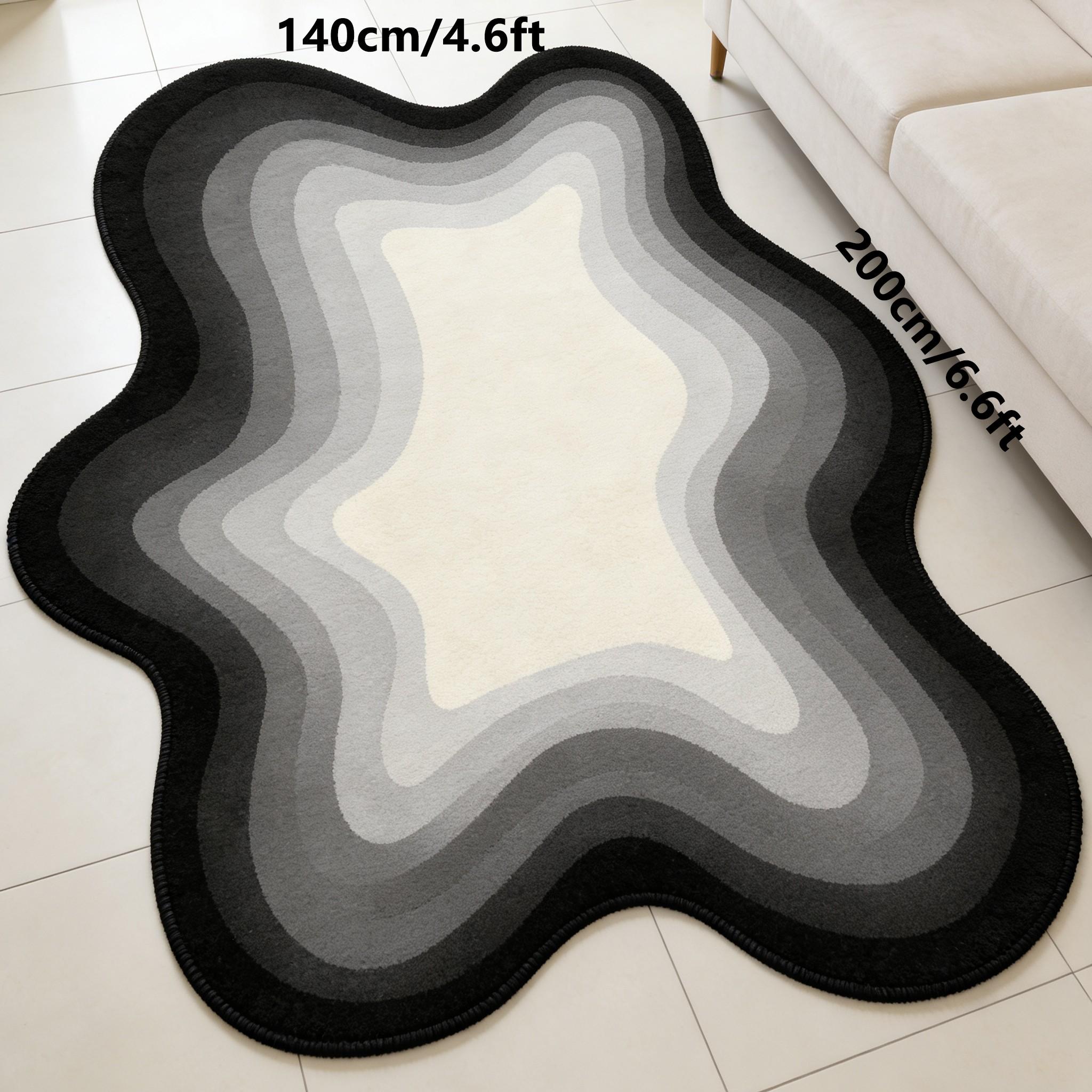 Gradual Cloud Rug, Irregular Abstract Line Mat, Soft Comfortable Non-, Ideal for Living Room Bedroom Bathroom Kitchen Corridor Home Decor