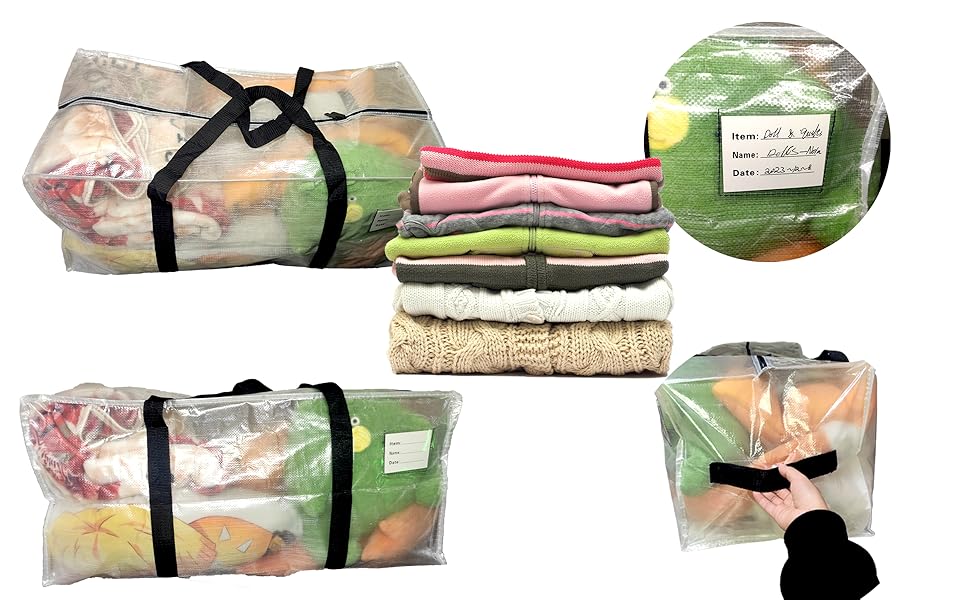 Extra Large Polypropylene Moving & Camping Storage Bags with Strong Zippers, Reinforced Handles, and Lids (Pink, 4 Packs), With Lid