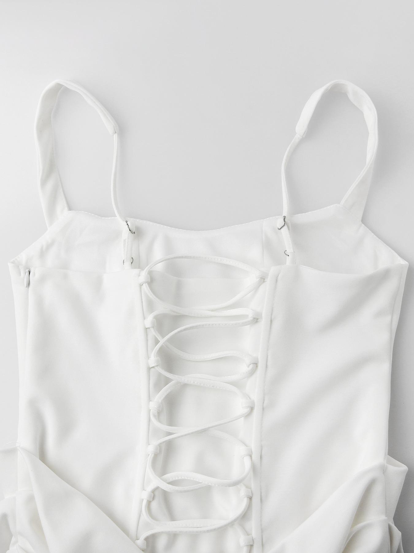 Sexy Bodycon Ruched Drawstring Mini Corset Dress for Women, Night Out Club Wear Formal Party Dress