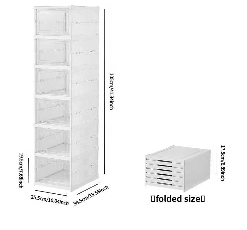 3/6 Installation-free folding shoe rack Transparent shoe storage box Shoe display cabinet Integrated moisture-proof, dustproof, durable and beautiful shoe cabinet Shoe rack