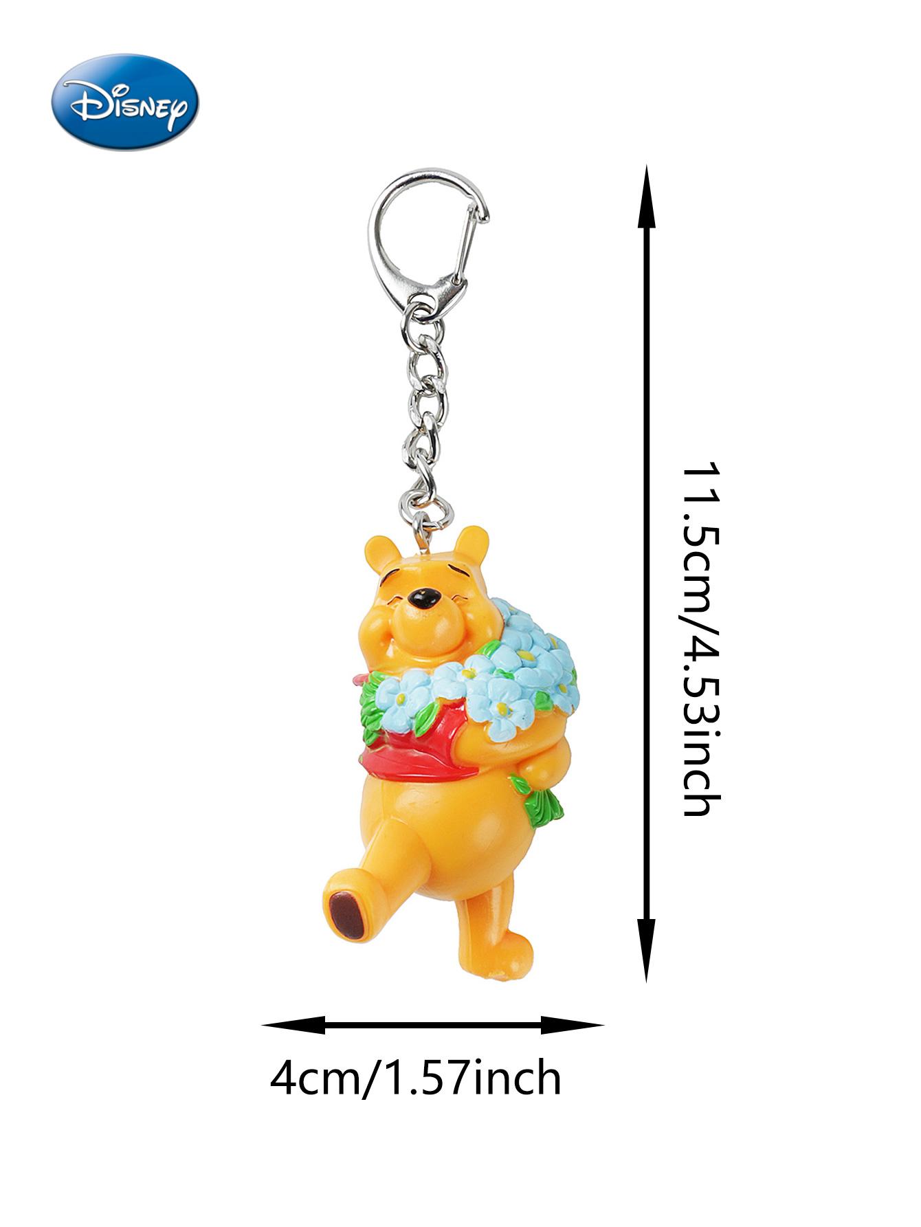 1pc Disney Officially Licensed Winnie The Pooh Cartoon Character Keychain Cute PVC Key Chain Animation Peripheral Key Ring Backpack Charm Car Key Accessories
