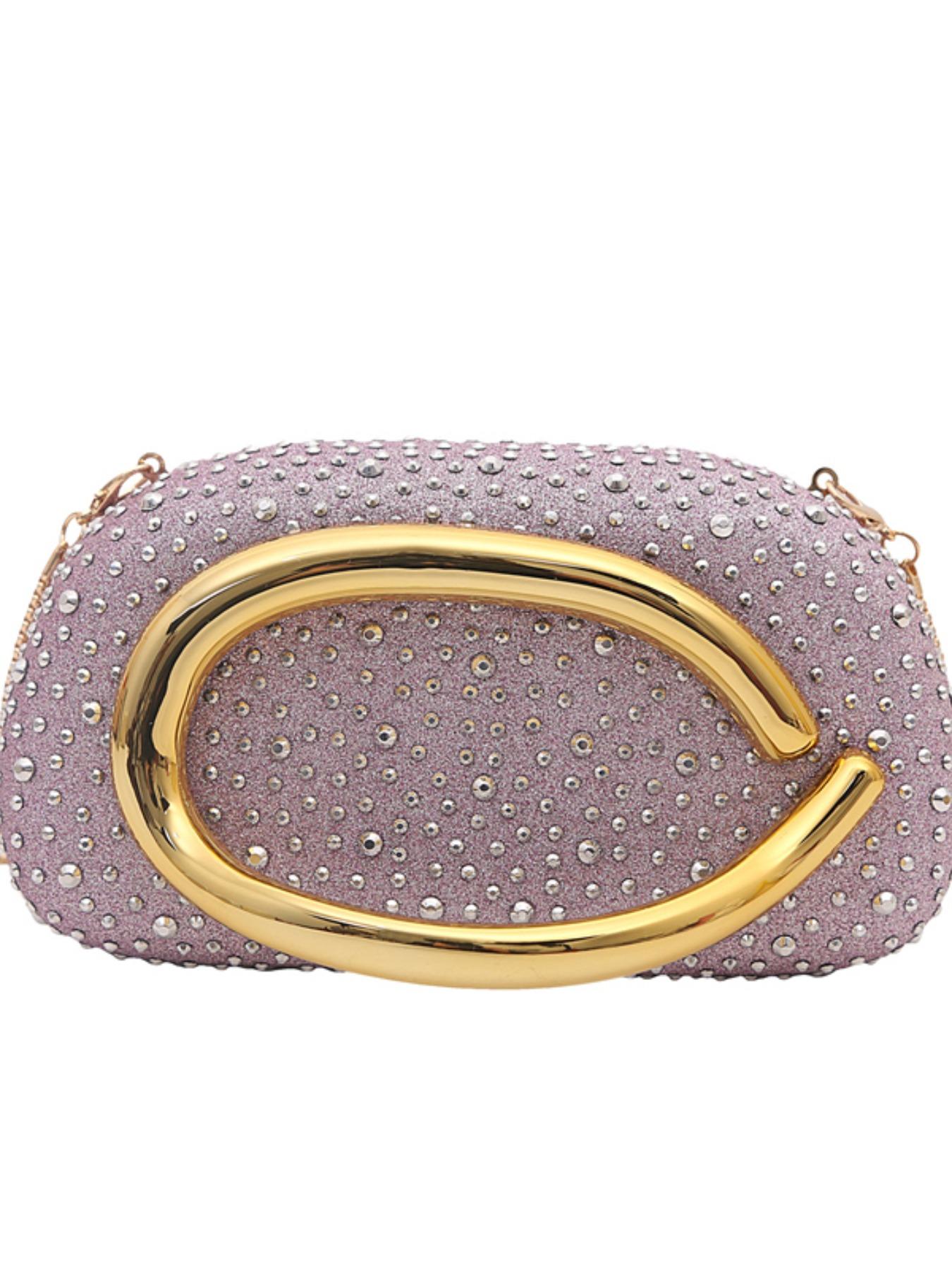 New Flashy Rhinestone Shoulder Bag, Crystal Decor Top, Spacious Interior, Chain, Y2K Style, Perfect for Parties, Nightclubs, Concerts