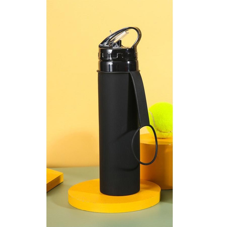 21oz (600ml) Sports Water Bottle, 1 Pack/2 Pack, BPA-Free Silicone Collapsible Water Bottle for Sports Outdoor Travel, Durable Leak-Proof Design Portable Cup, Suitable for Active Lifestyle