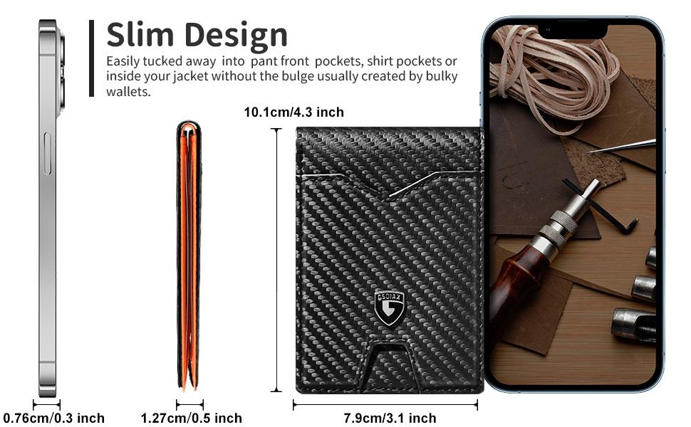 GSOIAX Men's Slim Wallet with RFID Blocking Men gifts Christmas Best Gift Ideas  with Gift Box