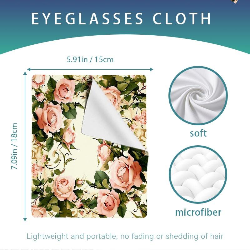 1/3/6/14pcs Multi - Spec Single - Sided Cleaning Cloth, Suitable for Camera Lenses, Eyeglasses, Home Care, with Pink Rose Pattern, Soft & Delicate, Elegant Vintage Style, Ideal for Daily Cleaning & Photography Equipment Maintenance
