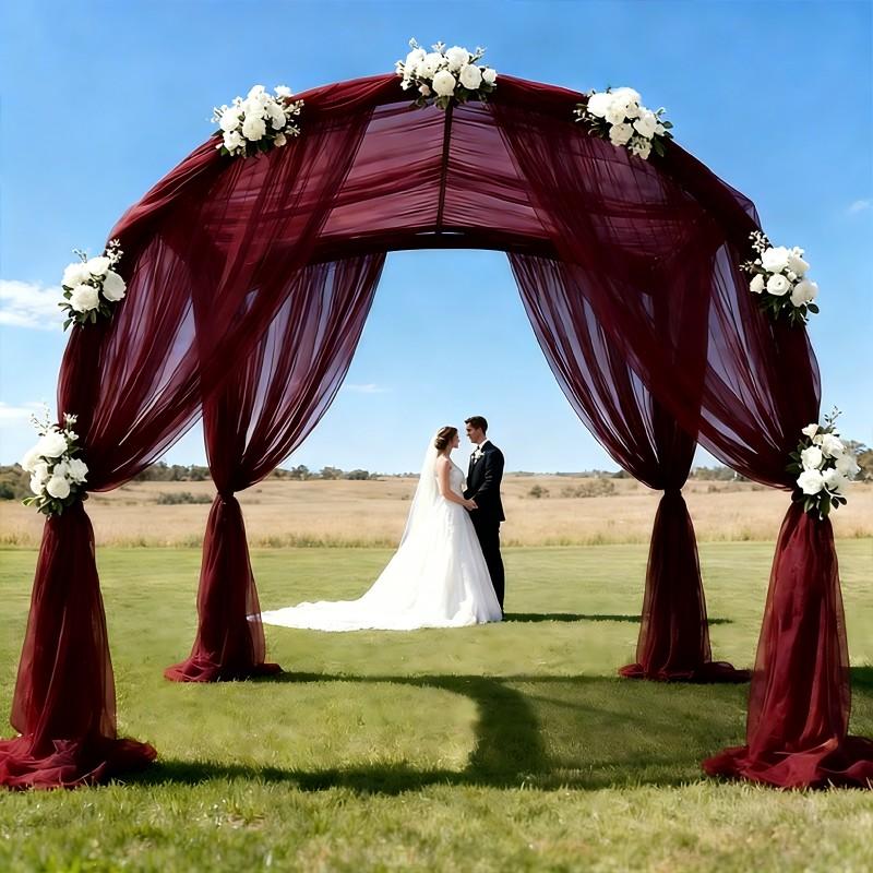 One roll, 12.6 inch/1969 inch extra-long burgundy tulle, suitable for wedding ceremonies, parties, holiday decorations, Wedding arch backdrop, decorative arches/tables/ceilings, hanging decorations