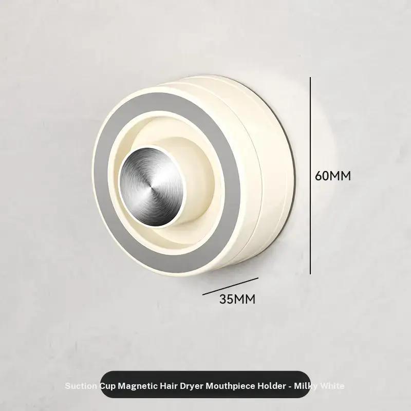 Suction Cup Magnetic Hair Dryer Holder, Wall-Mounted No-Drill Bathroom Rack, Compatible with Dyson Leifeng, Space-Saving Design