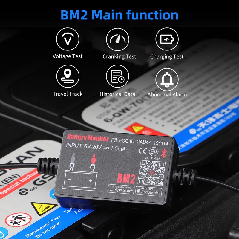 QUICKLYNKS-BM2 Auto Battery Monitor Bluetooth 4.0 12V Device Car Battery Tester Vehicle QUICKLYNKS-BM2 Auto Battery Monitor Bluetooth 4.0 12V Device Car Battery Tester Vehicle