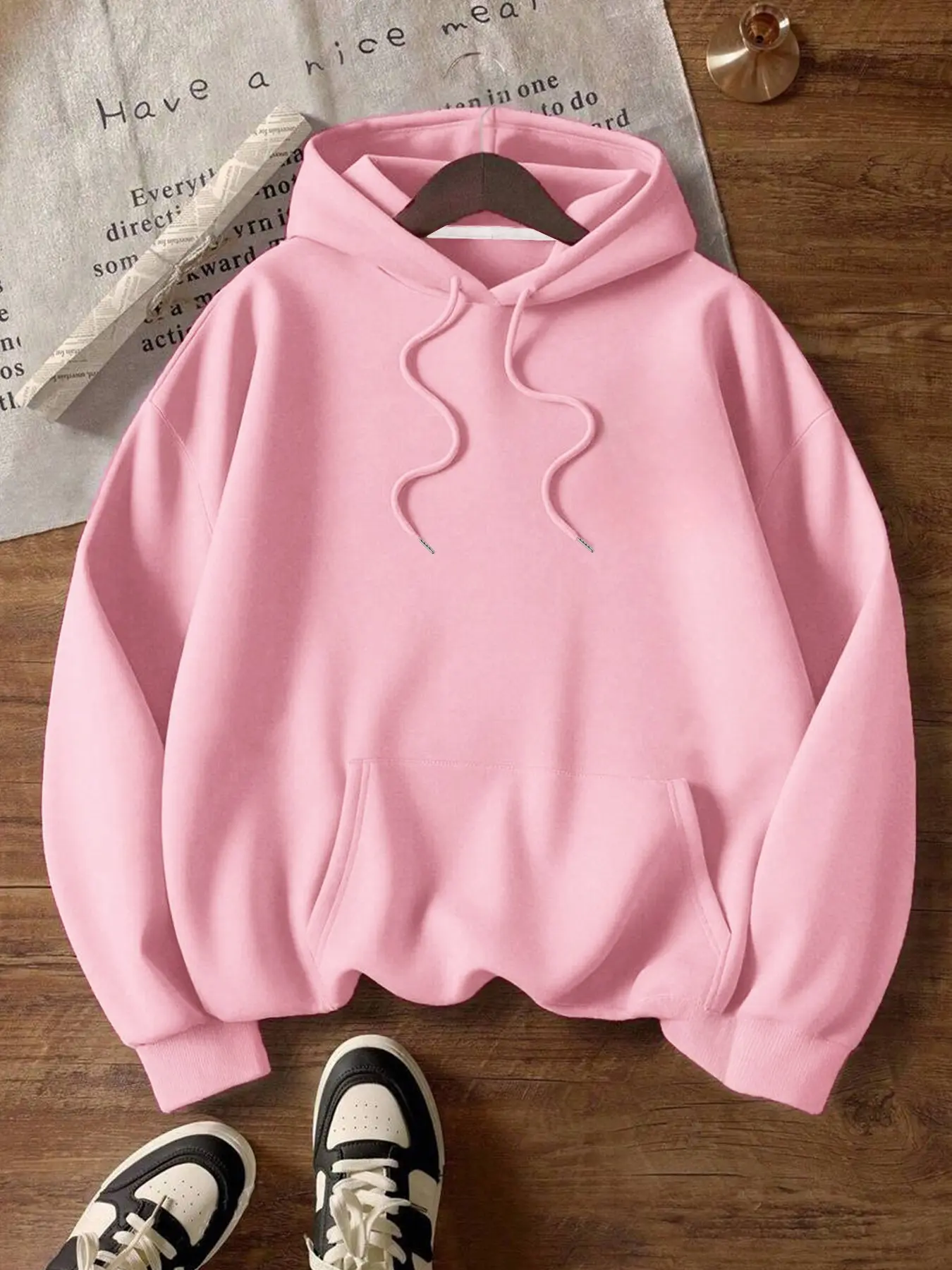 Women's Hooded Sweatshirt Fleece Lined Thick Warm Fashion Streetwear Everyday Casual Vintage Youth Holiday Simple Campus Natural Comfortable