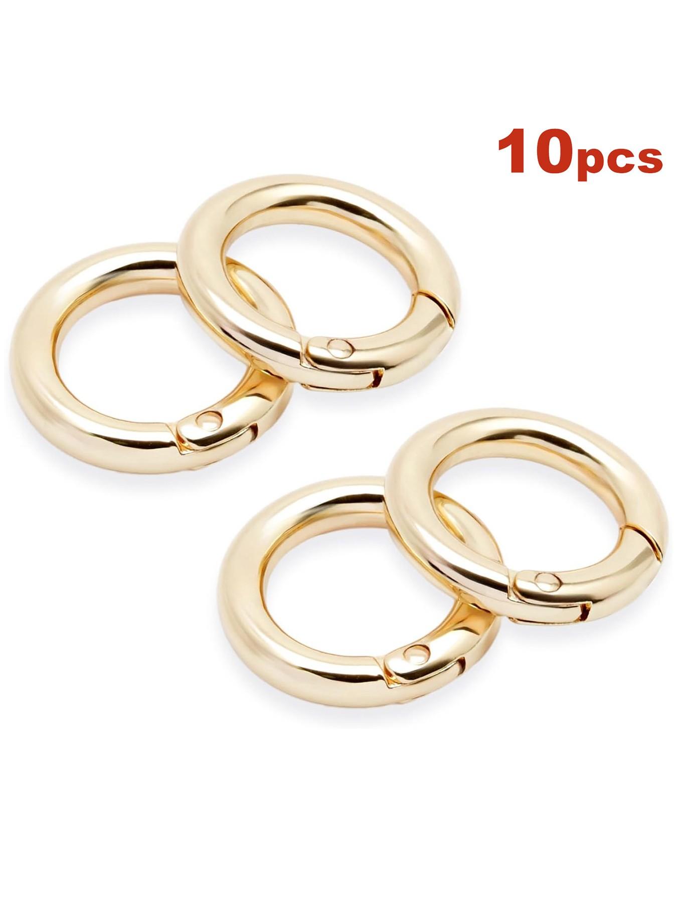 [10pcs Metal O-ring Buckle] 10pcs/lot Metal O-ring, spring buckle, can be opened, round safety buckle, keychain, bag clip hook, dog chain buckle, DIY connector, DIY Wallet Making