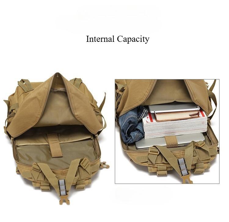 Military-Style Tactical Backpack for Men, Durable Multi-Functional Outdoor Survival Daypack, Ideal for Camping, Hunting, Hiking and On-the-Road All-Terrain Adventures