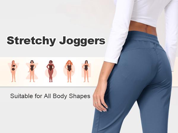 MoFiz Women's Fleece Lined Hiking Pants Water Resistant High Waisted Thermal Joggers Winter Running Sweatpants Zip Pockets