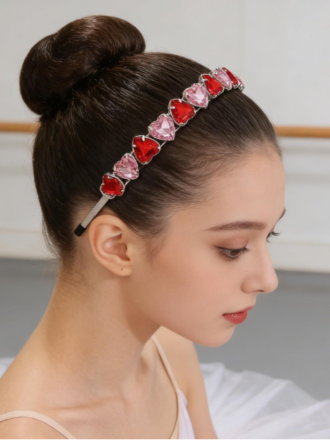 Heart Gemstone Rhinestone Headband for Women - Sparkling Valentine's Day, Mother's Day & Christmas Gift, Bridal Party Hair Accessory, TikTok Viral Coquette & Fairycore Aesthetic, Elegant Date Night and Daily Wear Hairband