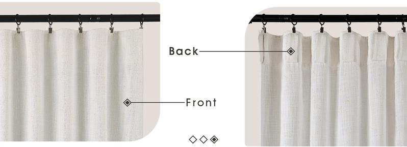 Inovaday 2pcs Linen Curtains for Living Room Bedroom, Unlined Curtains Drapes Back Tab Semi Sheer Privacy Curtains, Light Filtering Farmhouse Outdoorfun