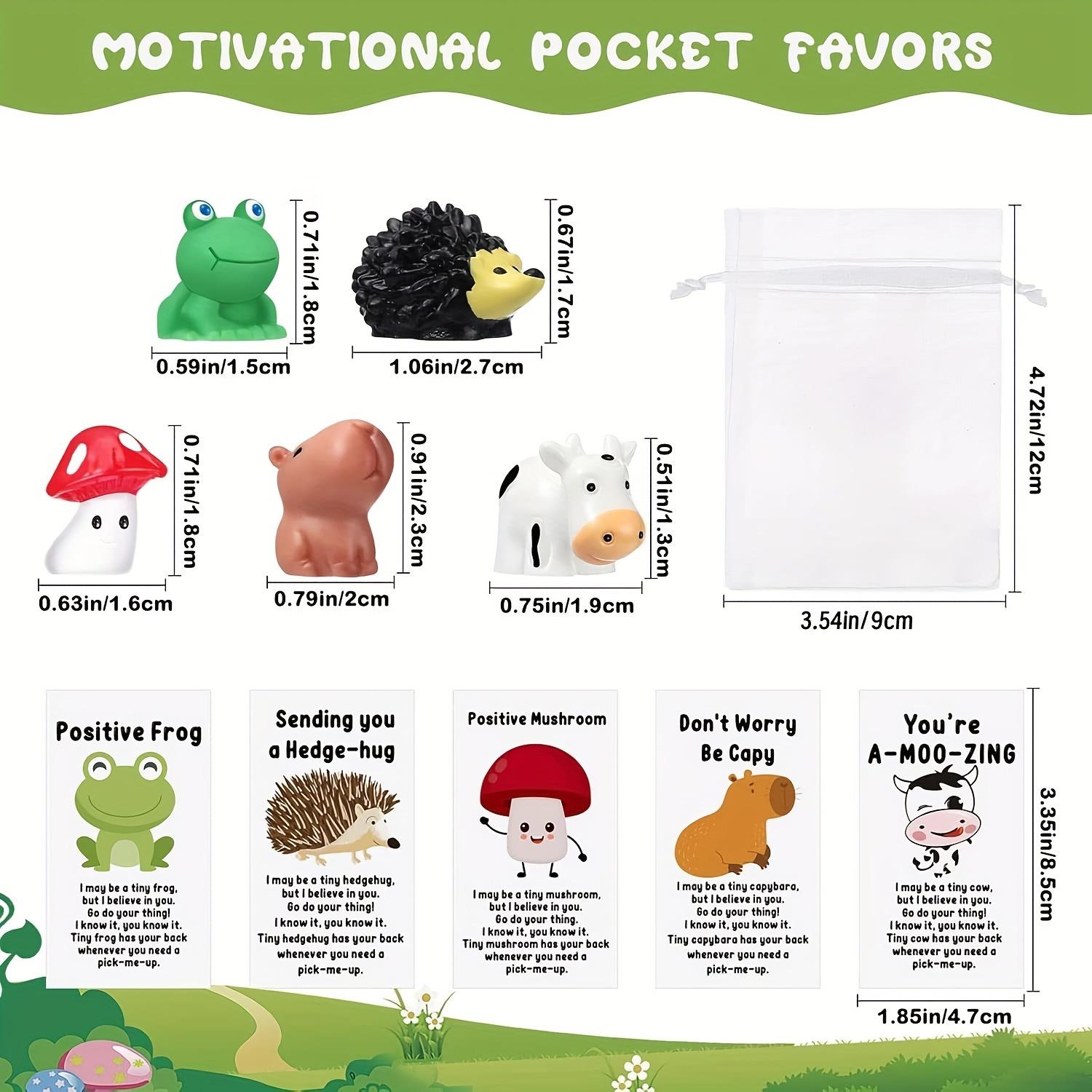 Employee Appreciation Gift Set, Includes Mini Resin Animals, Humorous Cards & Organza Bags, Perfect for Colleague Thanks