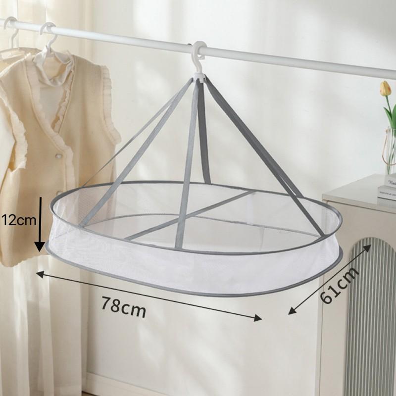 Large Wind-Resistant Laundry Basket, Foldable Flat Lay Drying Net, Clothes Rack, Single Pack, Ideal for Sweaters and Clothing