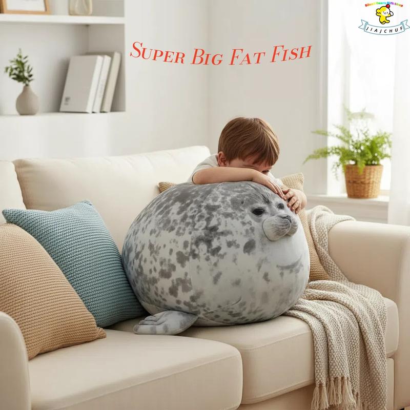 JIAJCHUF Adorable Fat Seal Plush Toy, Jiajchuf Soft Stuffed Animal Pillow, Perfect Gift for Kids & Adults, Cozy Hugging Companion, Soft Cuddly Gift
