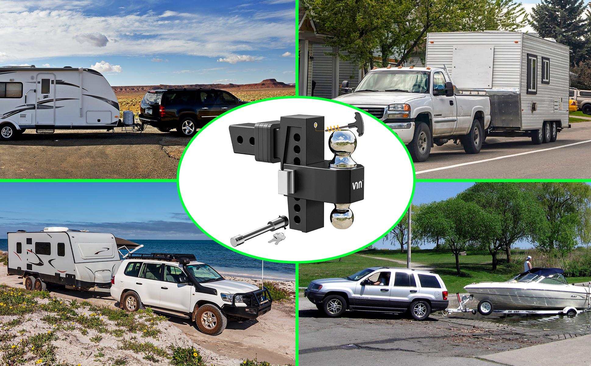 VNN Drop Hitch 2.5 Inch Receiver, Dual-Ball(2'', 2-5/16''), Fits 2.5 Hitch Receiver, 6-10 Inch Drop Hitch, 18,500 LBS GTW-Drop Hitch for Trucks, Heavy Duty Solid Ball Mount, Black VNN Drop Hitch 2.5 Inch Receiver, Dual-Ball(2'', 2-5/16''), Fits 2.5 Hitch Receiver, 6-10 Inch Drop Hitch, 18,500 LBS GTW-Drop Hitch for Trucks, Heavy Duty Solid Ball Mount, Black