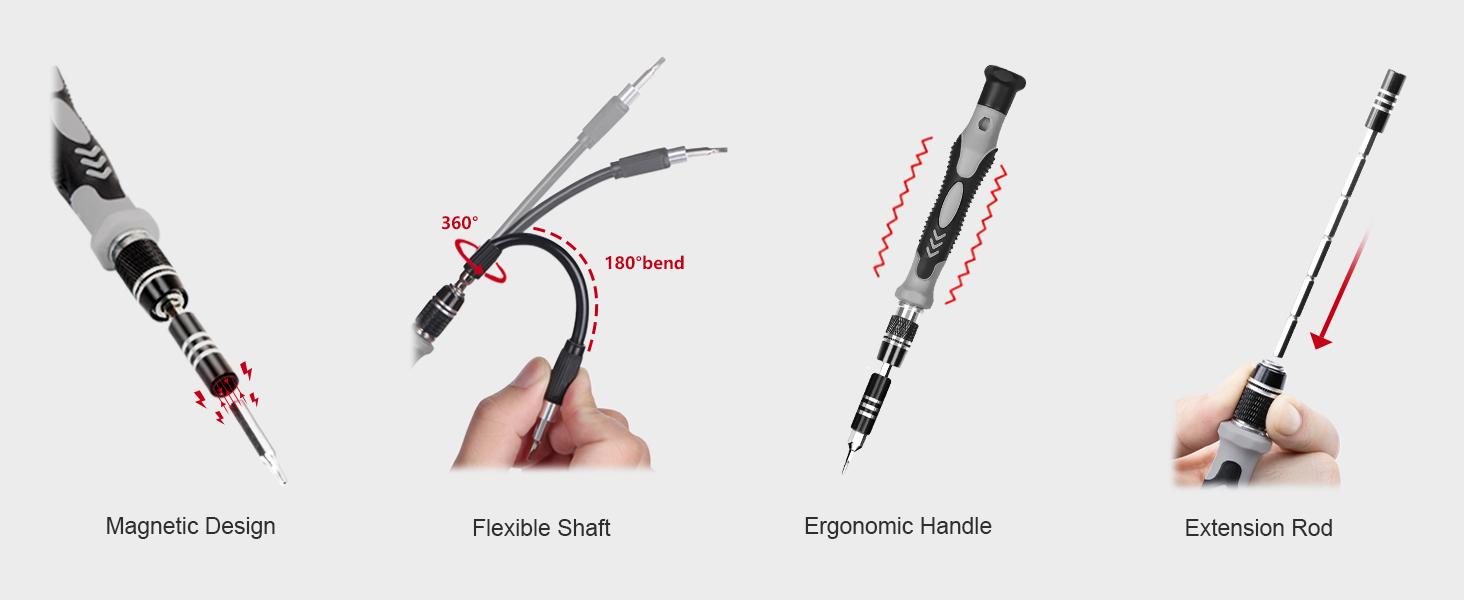 122 in 1 Precision Computer Screwdriver Kit, Laptop Screwdriver Sets with 101 Magnetic Drill Bits, Computer Accessories, Electronics Tool Kit Compatible for Tablet, PC, iPhone, PS4 Repair Replaceable Screwdriver Bits