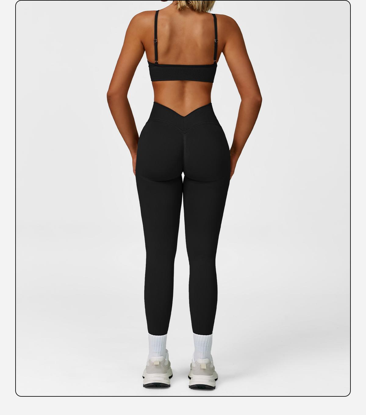 MFVIM Women's Christmas Fitness Set 2-Piece Seamless Skin-Exposed Backless Vest Sports Bra & High-Waist Cycling Shorts Yoga Pants Comfortable Sportswear for Yoga Running & Casual Wear Christmas Gifts SpringStatements