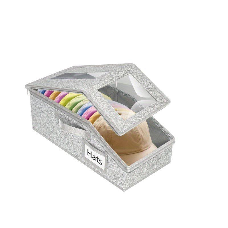 TikTok Shop Hat Storage Organizer Zipper Dustproof Large Capacity Stackable Baseball Cap Clear View Container