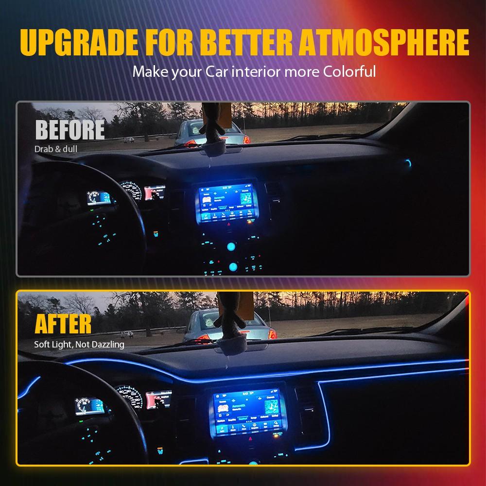 LED Neon Light Trim Glow Optic Fiber Strip Car Interior Ambient Lighting-Kit-APP LED Neon Light Trim Glow Optic Fiber Strip Car Interior Ambient Lighting-Kit-APP