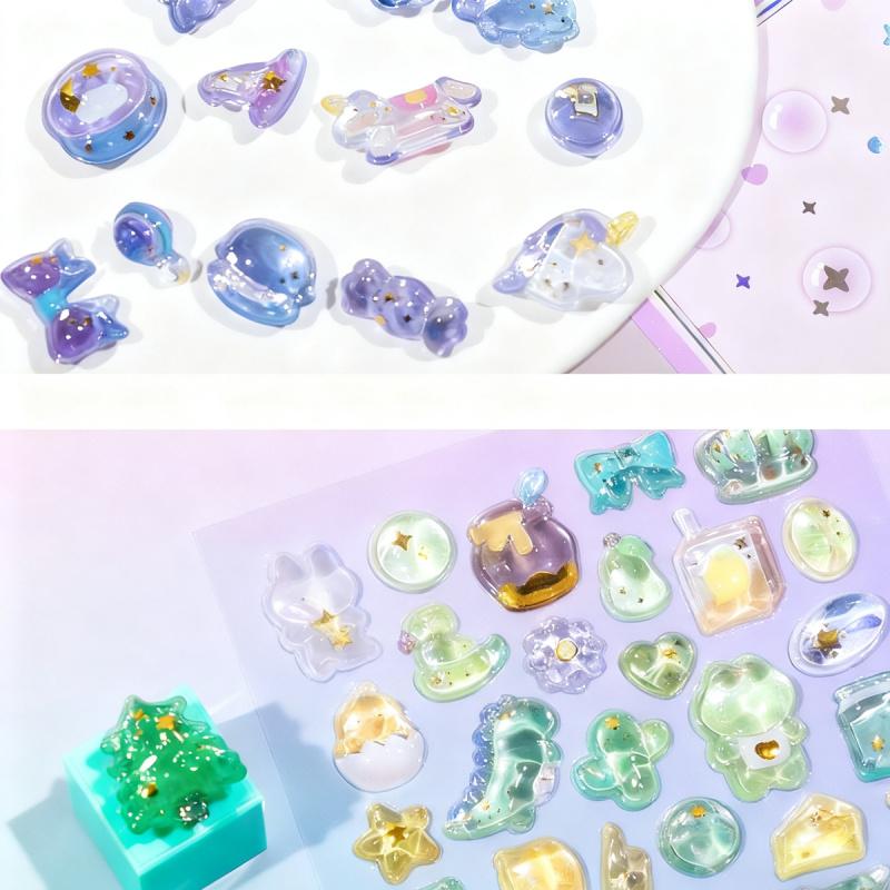 1PC Fresh Purple and Pink 3D Cute Animal Sticker Series, featuring a fresh and sweet style, suitable for laptops, water bottles, notebooks, cars, luggage, gift wrapping, party decorations, vinyl stickers, school supplies, and back-to-school supplies.