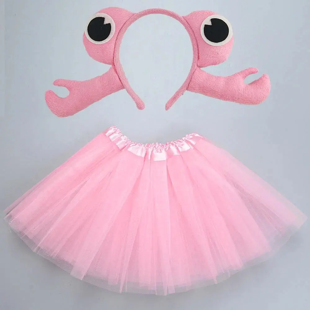 Cartoon Kids Children Animal Fish Crab   Headband Tutu Skirt Tie Tail  Party Gift        Birthday Halloween Costume Cosplay