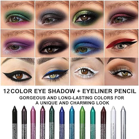 12 Colour Eyeliner Resistant High Shine Pearl Smoky Punk Goth Eyeliner Back To School Lipliner Makeup Cosmetic Mother's Day, birthday gifts, Valentine's Day gifts, cosmetics Gloss Color Pen 12 Colour Eyeliner Resistant High Shine Pearl Smoky Punk Goth Eyeliner Back To School Lipliner Makeup Cosmetic Mother's Day, birthday gifts, Valentine's Day gifts, cosmetics Gloss Color Pen