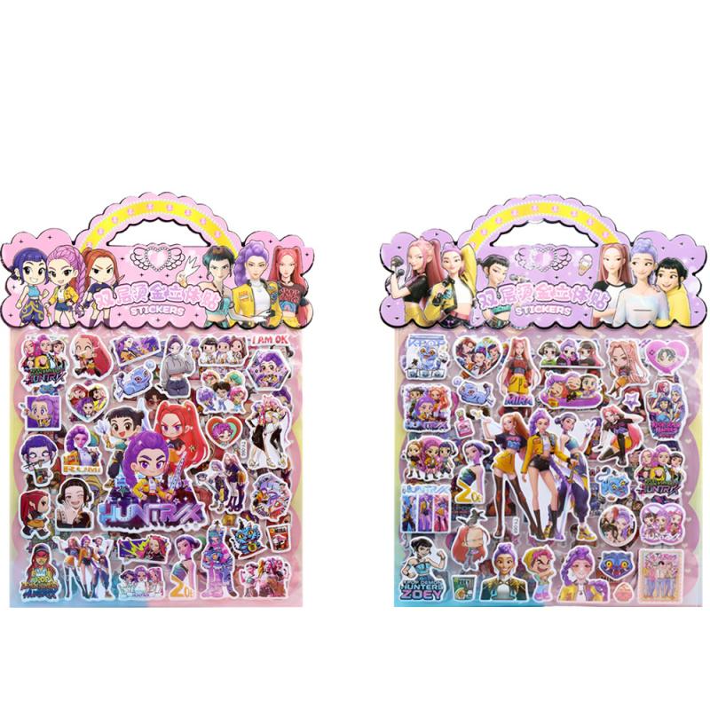 2PCS KPop Hunters Anime Laser Cut Stickers Tiger Rumi Mira Zoey Fan Gift Decoration