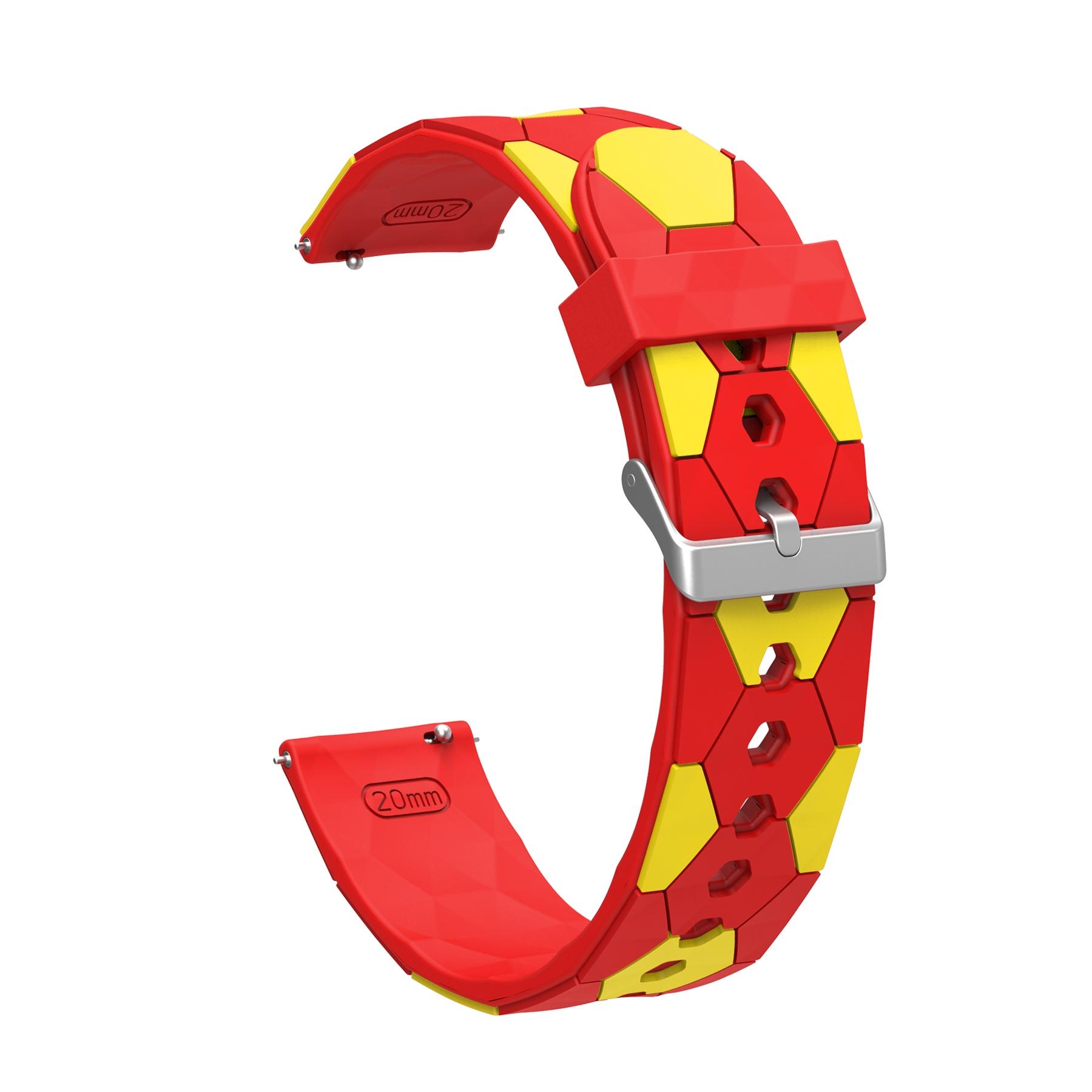 Football Style Silicone Watch Band, 20mm Universal Quick-Release, Soccer Texture, Stainless Steel Buckle, Compatible with Smartwatches