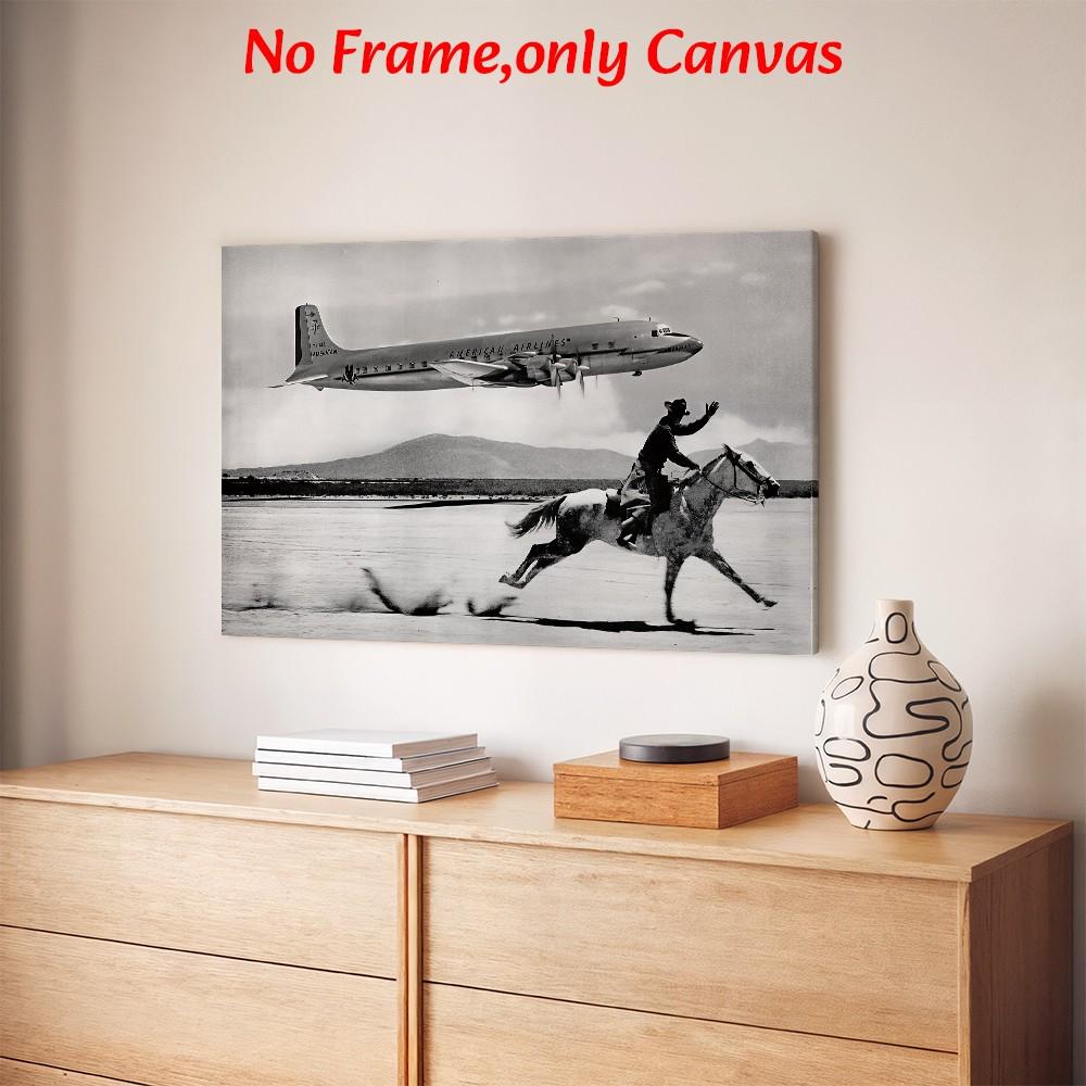 Modern Wall Art, Decorative Artwork, Vintage Black & White Cowboy ...