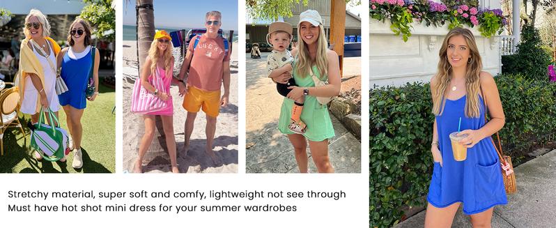 Molitree Women's Summer Sleeveless Mini Dress Athletic Dress V Neck Spaghetti Strap Short Tennis Dress with Built-in Shorts