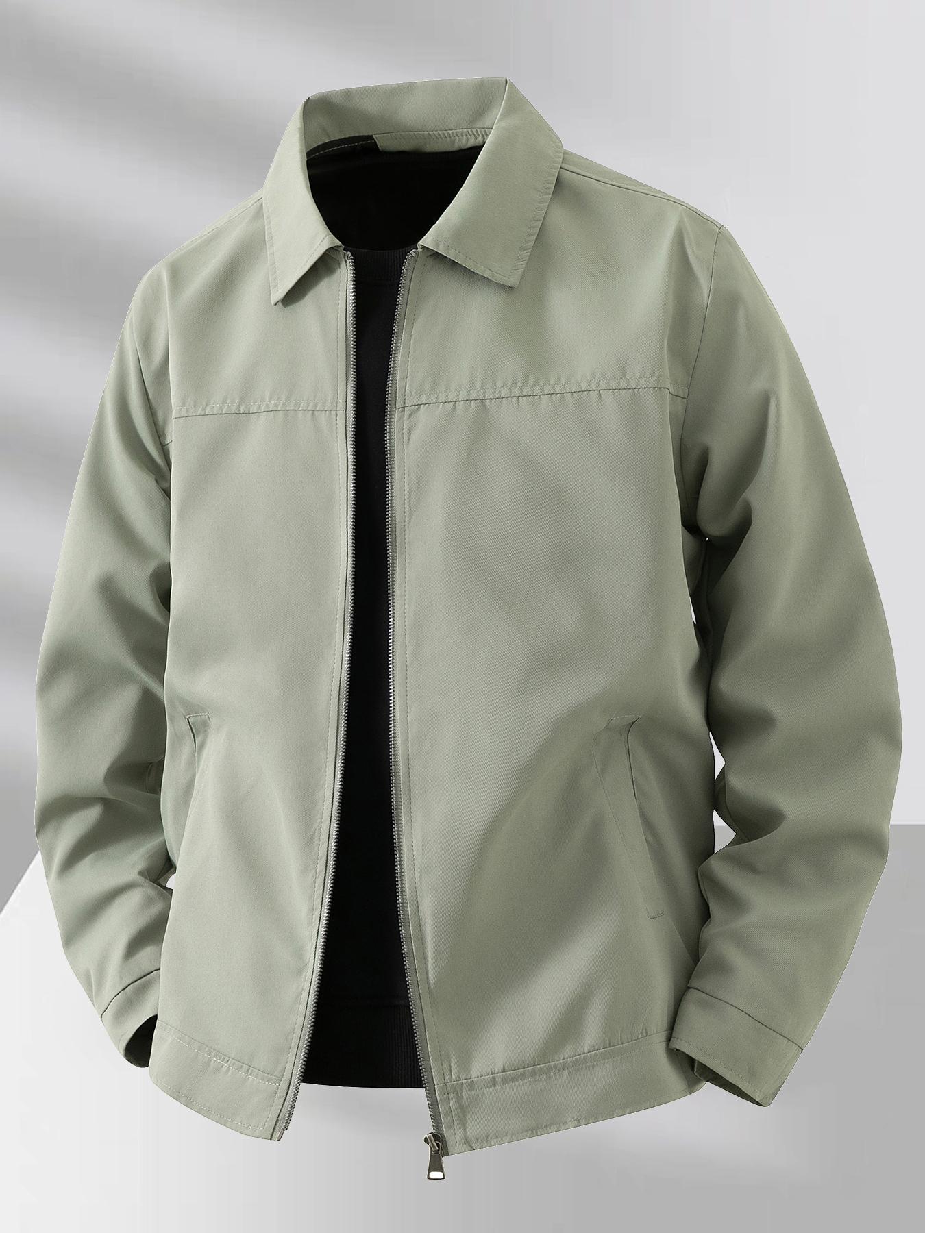 Men's Lightweight Casual Jacket, Polyester Fabric, Zipper Closure, Collar Design, Suitable for Daily Wear & Travel