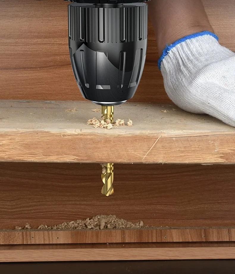 Pagoda Drill Bit Combination Triangular Handle Hss Step Drill Bits Set Woodworking Pull Drill Bit