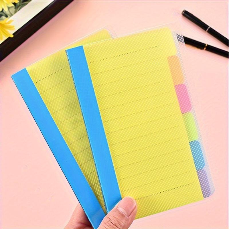 Color-coded Sticky Notepad, 1pc Self-adhesive Index Tabs & Notes for Organization, Student & Office Supplies with Removable Labels