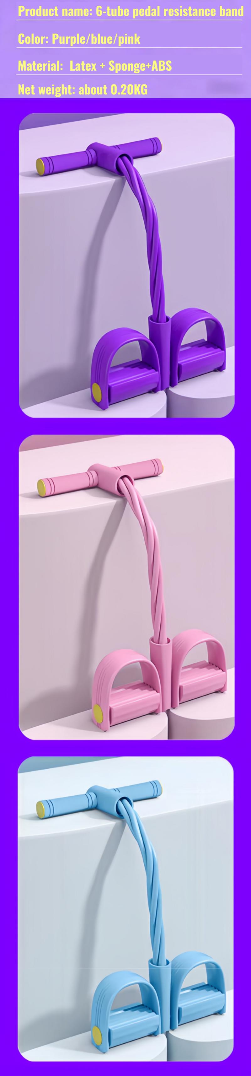 Multifunction Pedal Resistance Trainer with 6 Tubes – Stronger Resistance for Effective Training, Portable Foot Pedal Exerciser for Full-Body Home Workout, Stretching & Fitness Training, exercise belly and arm fat, exercise vest line