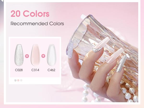 ROSALIND Mini 24Pcs Gel Nail Polish Set-20Pcs Dream Princess Pink Series Nail Gel Nail Polish with 4Pcs Base Coat and Glossy&Matt Top Coat Nail Gel Manicure Cosmetic Gift Set Need Uv/Led Cure
