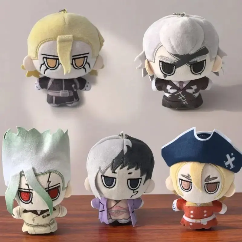 2026 New hot item Anime Dr Stone Plush Keychain Senku Gen Ryusui Xeno Stanley Chibi Stuffed Cotton Doll Cute Bag Pendant Toy Gift