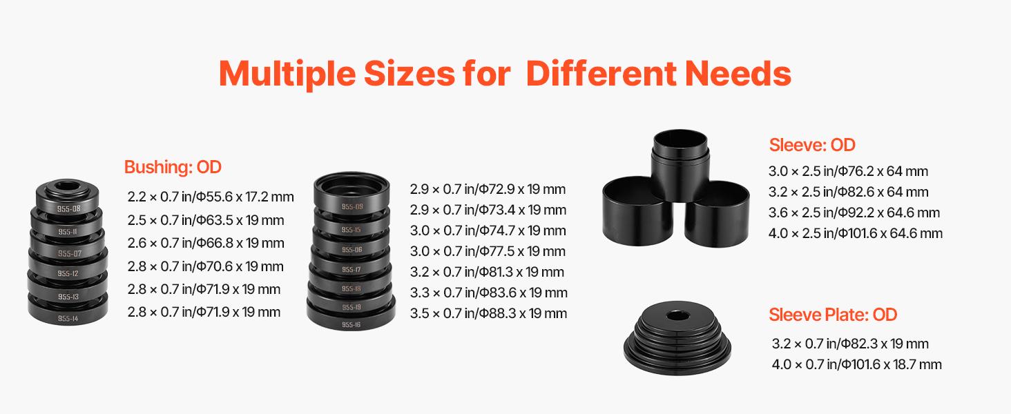 VEVOR Wheel Bearing Press Kit, 23 PCS FWD Bearing Puller Tools, for Front Wheel Drive Bearing Removal and Installation, Wheel Bearing Tool with Sliding Screw, Bushings, Sleeve Plates, Storage Case