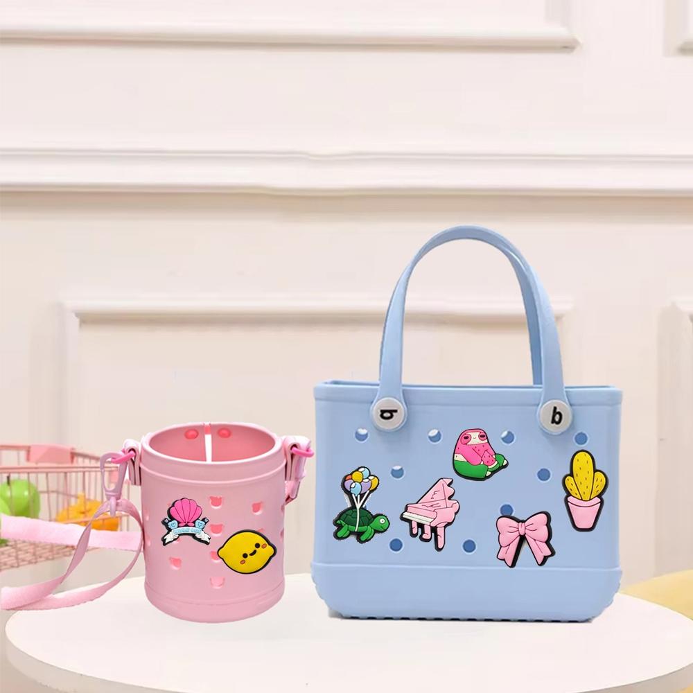 15 Pcs Cartoon pink series PVC Shoe Accessories, Comfortable Durable Fashionable, Birthday Gift, Charismatic Personalized Shoe Buckles for Girls