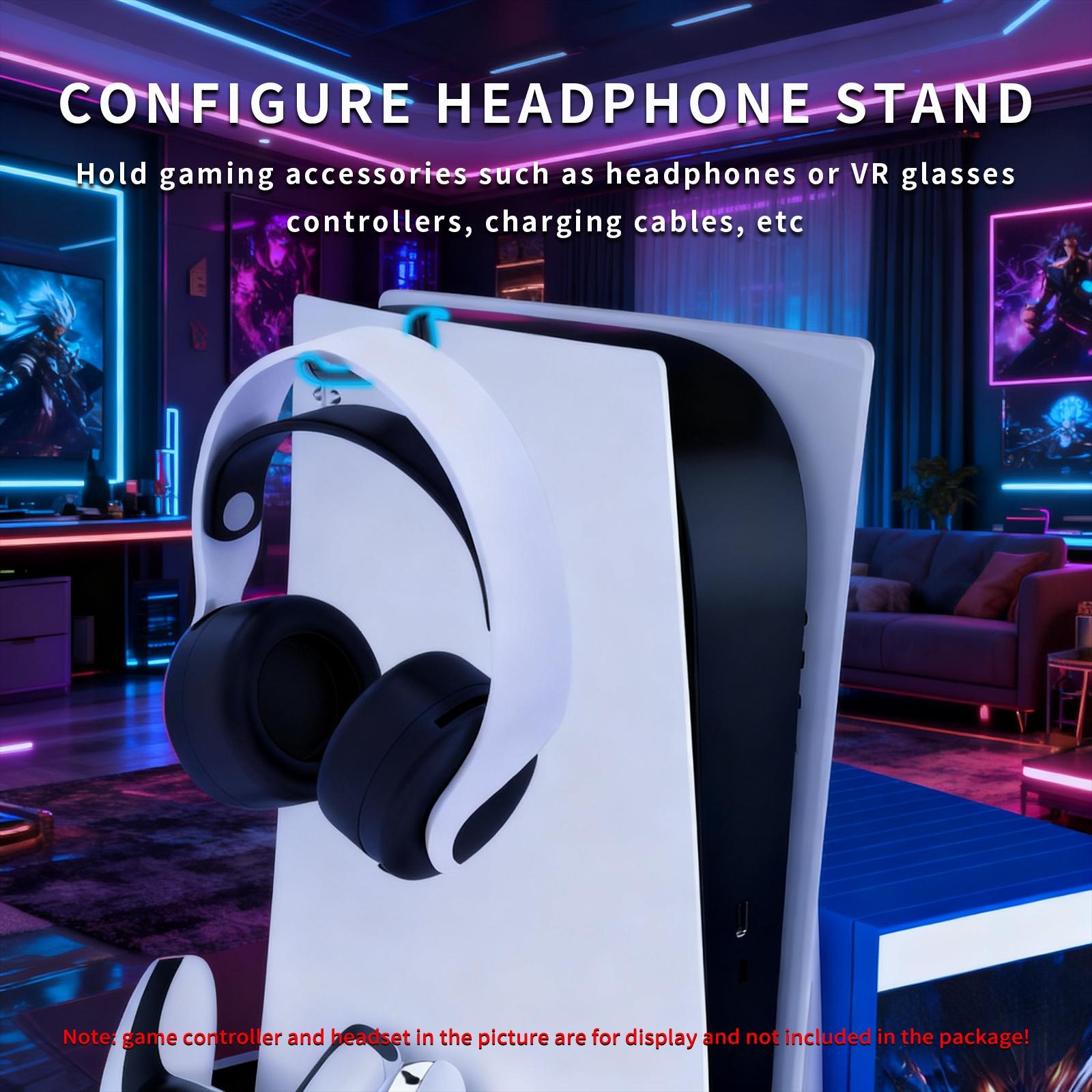 GAMINJA P58 Charging Base Cooling Bracket Compatible With PS5 Console, Vertical Stand Cooling Fan, Multi-functional Cooling & Charging Station for PS5 Slim Pro All Model Universal