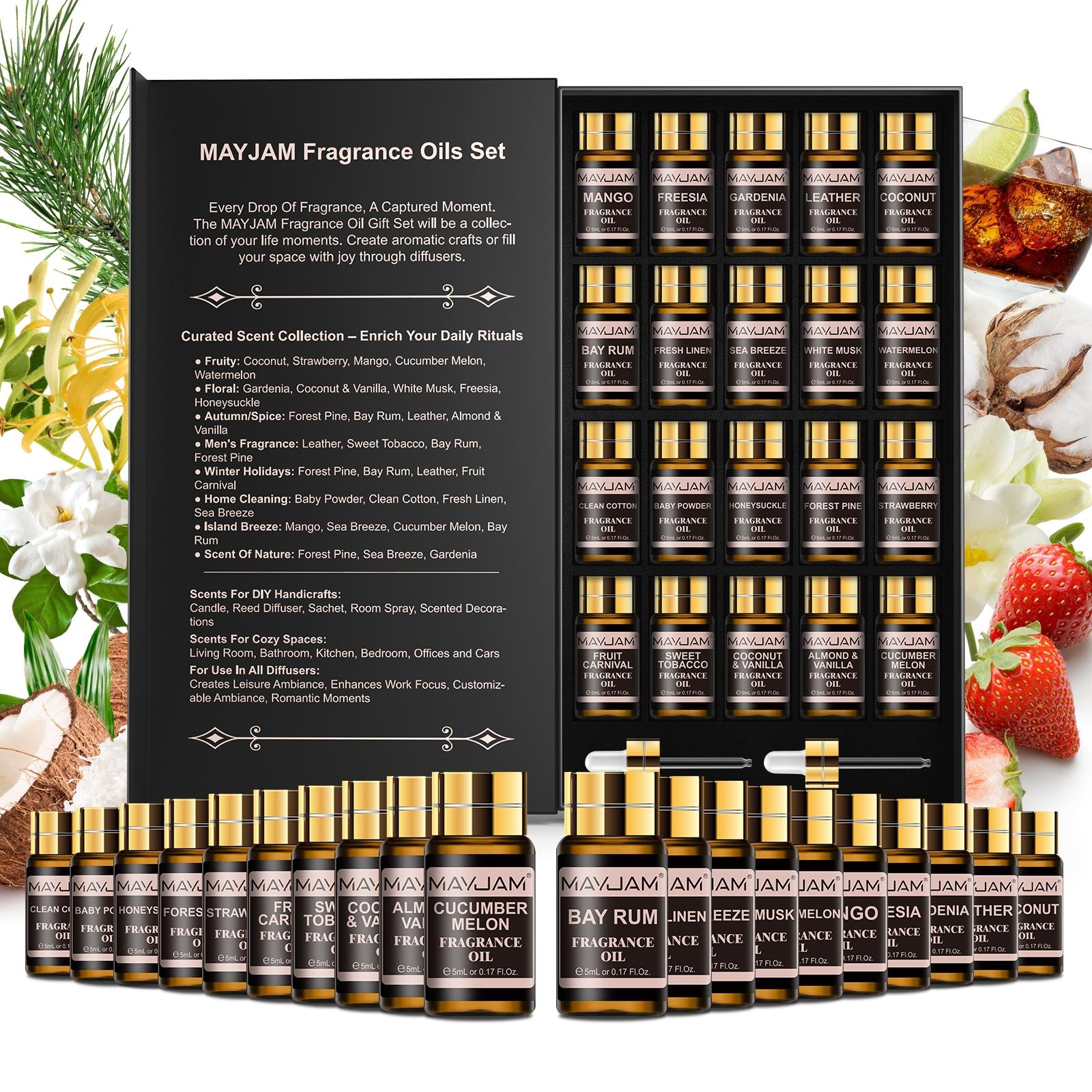 20 Bottle Aromatherapy Essential Oil Gift Set, Aromatherapy Oils, Aroma Diffuser Oil, Long-Lasting Scent Home Fragrance, Perfect for Soap Candle Making, Ideal Gift Choice