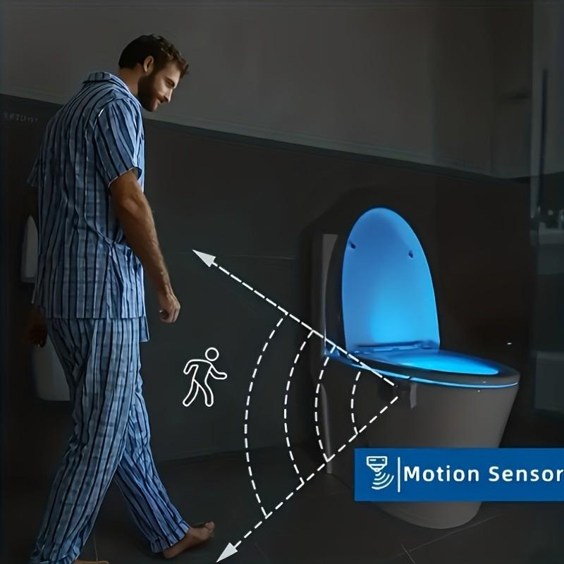 Smart Toilet Light with Motion Detection, 16 Color Options, Battery Powered, Infrared Sensor, Energy Saving, Safe Night Lighting