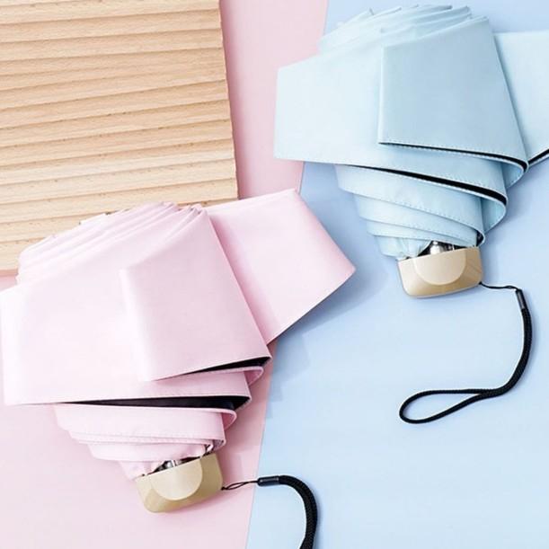 Lightweight 6-rib Mini Folding Umbrella, Compact & Durable Aluminum Alloy Handle & Frame Umbrella, Stylish & Portable for Sun and Rain