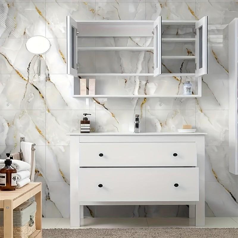 30cm X 30cm Marble Wall Sticker, Peel and Stick Tile Floor Decal, Easy Installation, Bathroom Kitchen Bedroom Living Room Home Decor Wallpaper