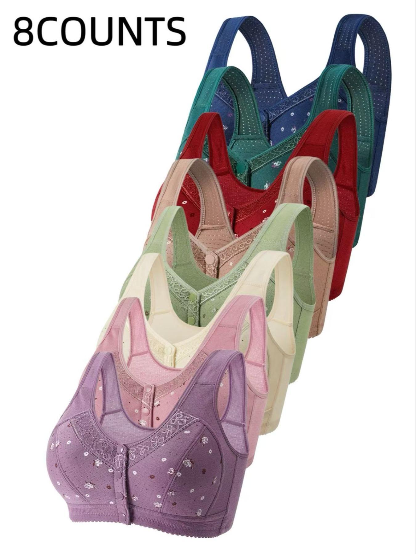 Women's Floral Print Push Up Bra, Soft Comfortable Breathable Bra, Women's Lingerie for All Seasons