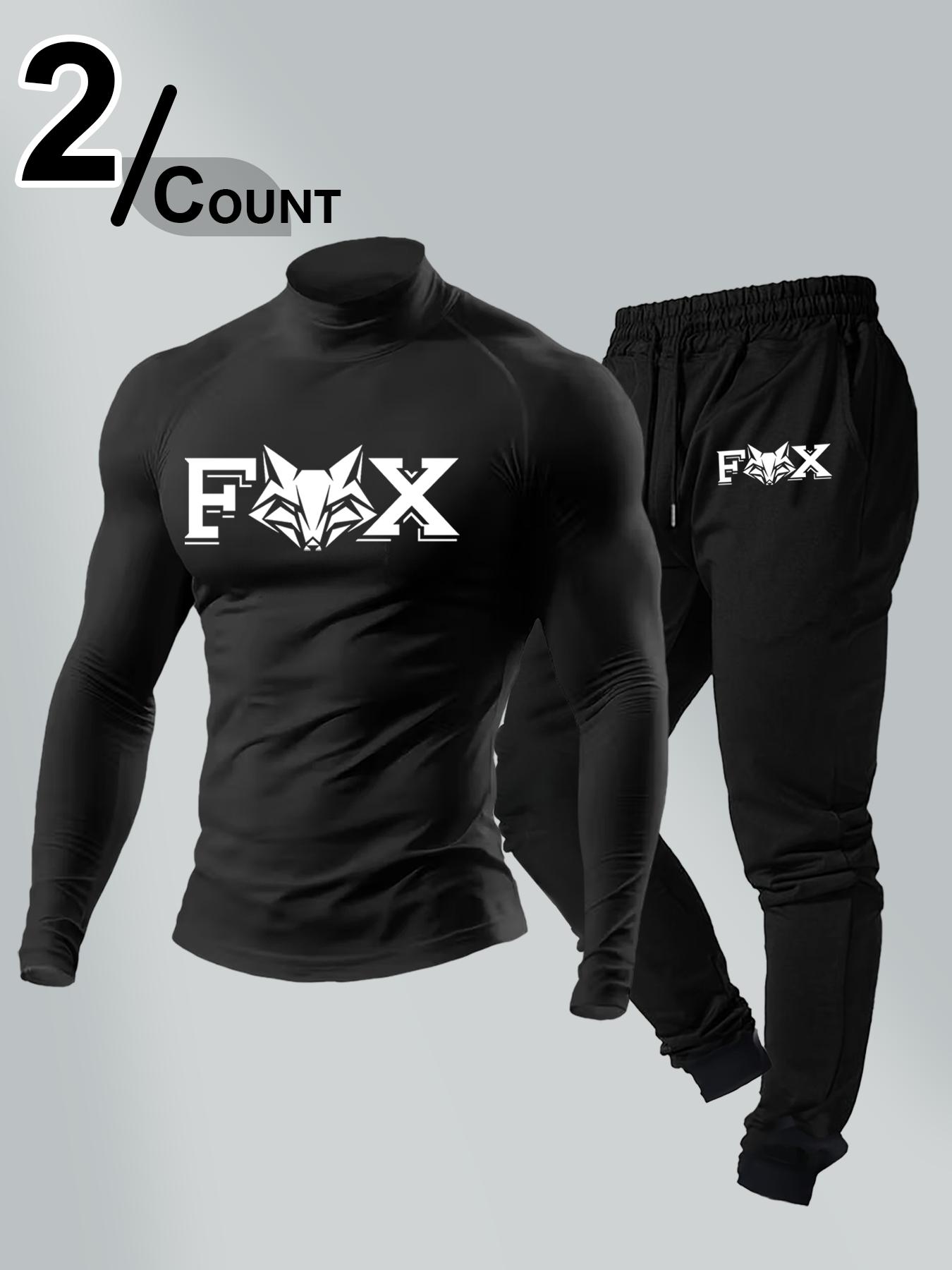 Fox Theme Fitness Gear Set, Fox Pattern Bodysuit & Ankle Cuffs, Muscle Definition, Strength Training Essential, Bold Style