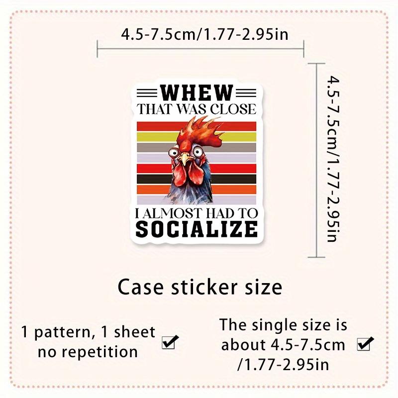 50 Humorous Animal Stickers with Funny Quotes and Expressions, Waterproof Coating, Sticker Decals, Perfect for Laptops, Phones, Cars, Party Gifts