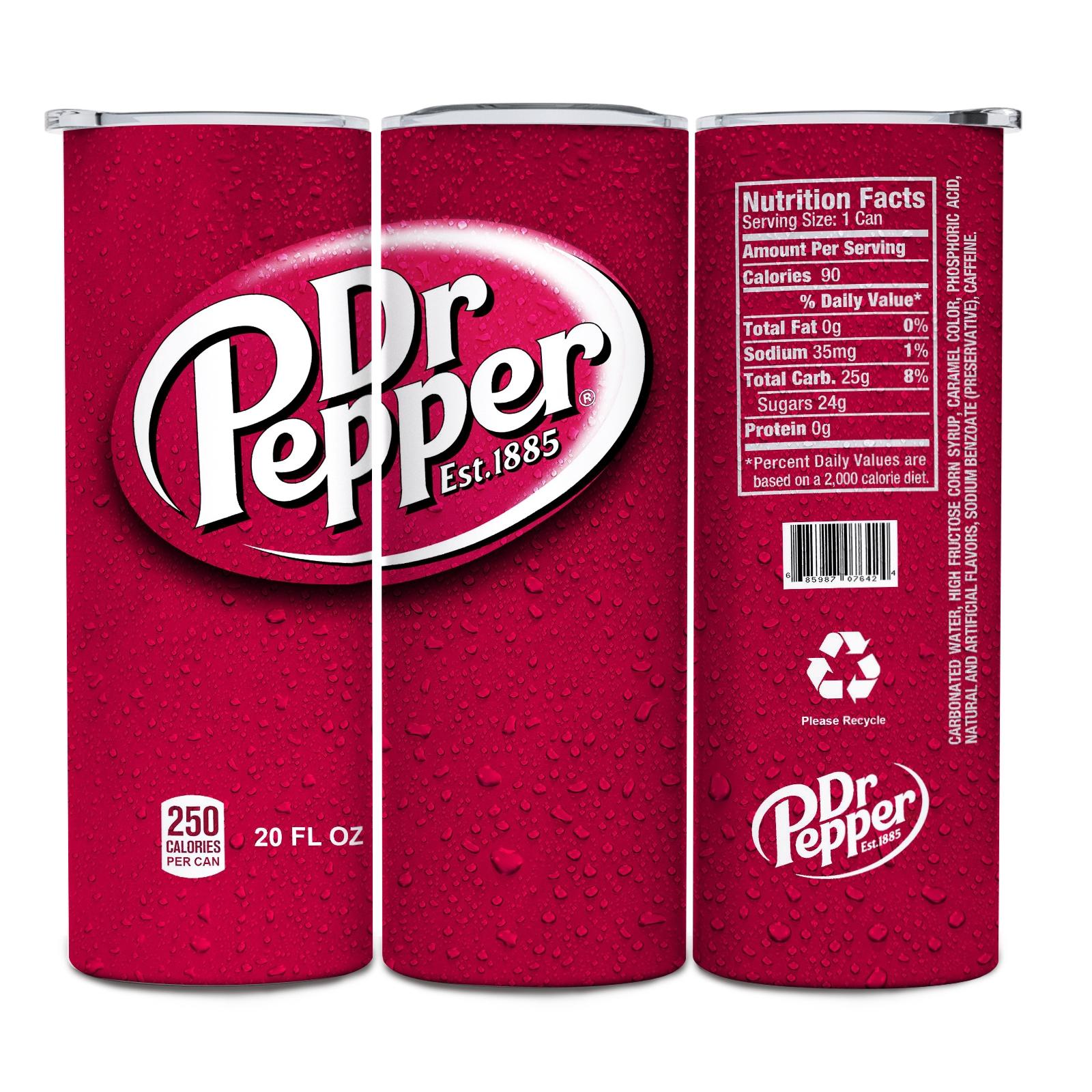 Siphalo 1pc 20oz Soda Can Style Skinny Tumbler, Red Fizzy Drink Print Insulated Stainless Steel Cup with Lid & Straw, Retro Beverage Design Travel Mug for Work, School, Gifts, Stainless Steel Drinkware